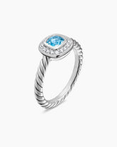 Albion® Teen Ring in Sterling Silver with Blue Topaz and Diamonds, 4mm
